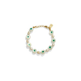 Freshwater Pearl and Turquoise Evil Eye Bracelet