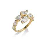 Gold pear stone ring