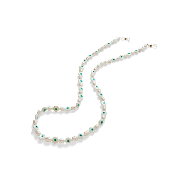 Freshwater Pearl And Turquoise Evil Eye Sunglasses Chain