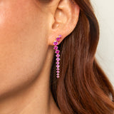 Gold Skeleton Studs with Pink Stones