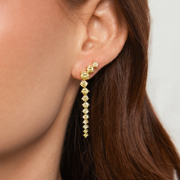 Gold Skeleton Studs with Canary Stones