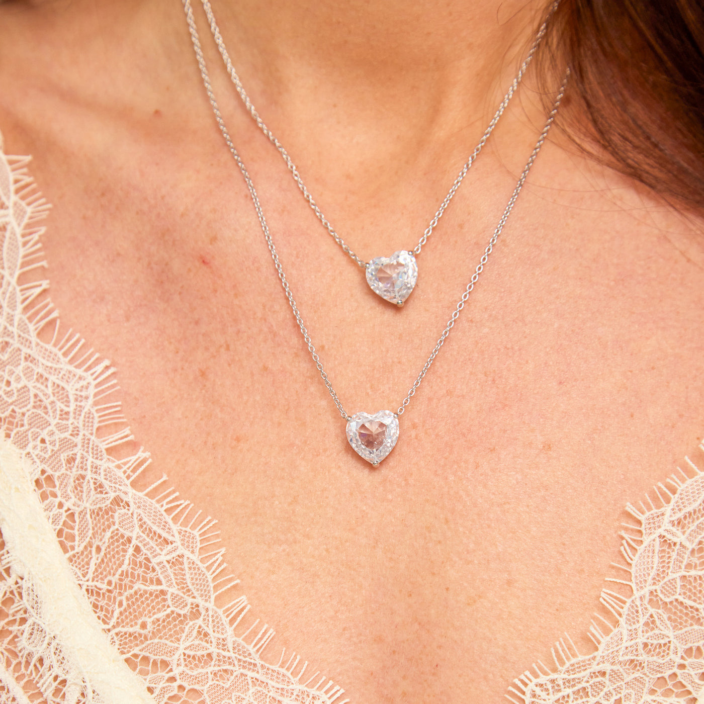 Silver Heart Stone Necklace – Rosie Fortescue Jewellery