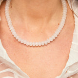 White Chalcedony Bead Necklace