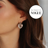 Silver Chubby Heart Hoops