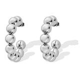 Silver Ball Hoops
