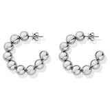 Silver Ball Hoops