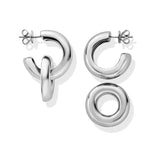 Silver Double Circle Hoops