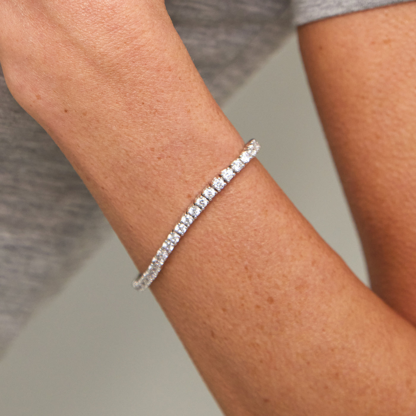 Silver Tennis Bracelet | White Stone CZ Bracelet UK | Rosie