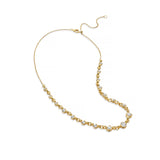 Gold Round Stone Chain Necklace