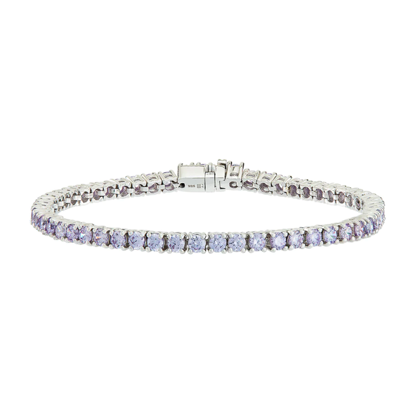 Silver Tennis Bracelet with Lilac Stones - Sale