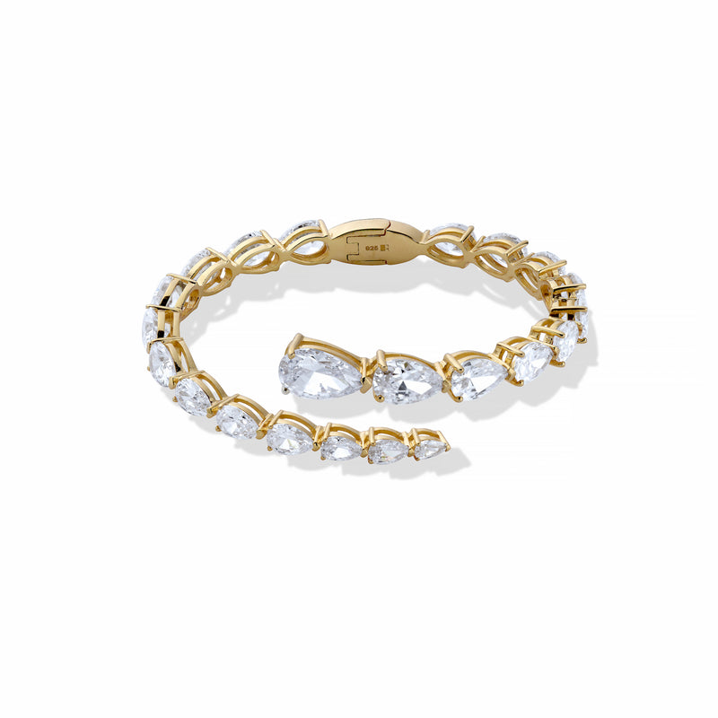 Gold Pear Stone Bangle - PREORDER