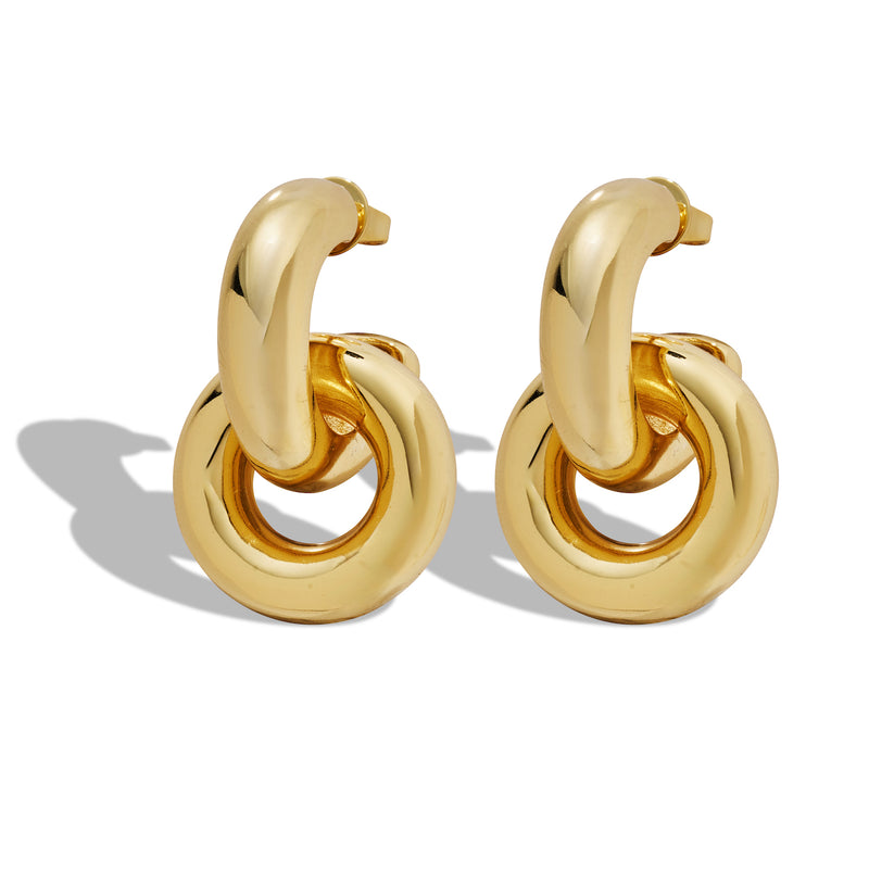 Gold Double Circle Hoops