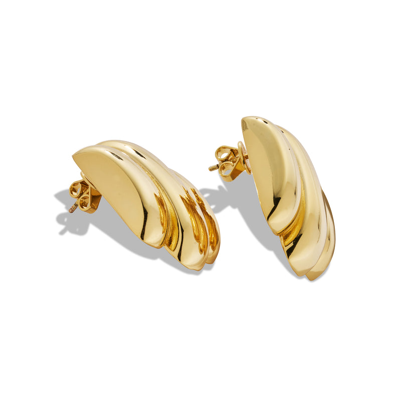 Gold Curve 3 Band Studs