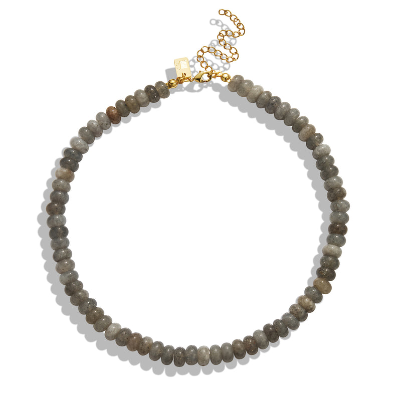 Grey Chalcedony Bead Necklace