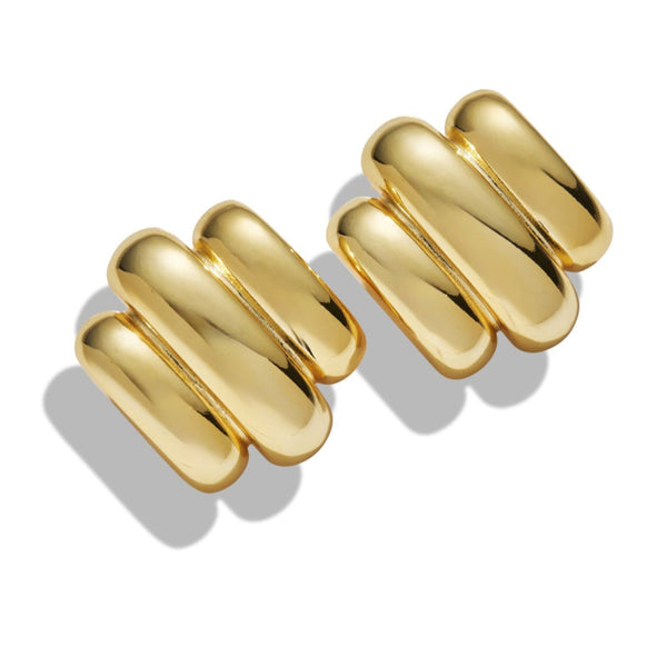 Gold Curve 3 Band Studs