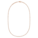 A Rose Gold 42cm Tennis Necklace, embellished in White circular Cubic Zirconia Stones. 