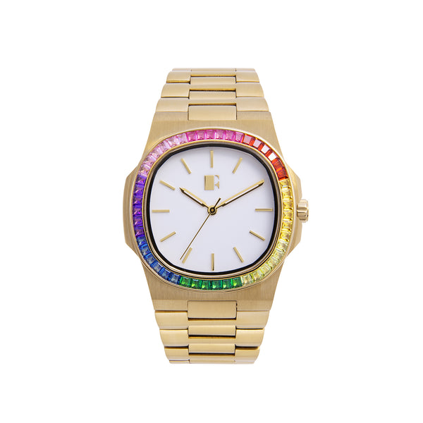 Gold Rainbow Bezel Watch