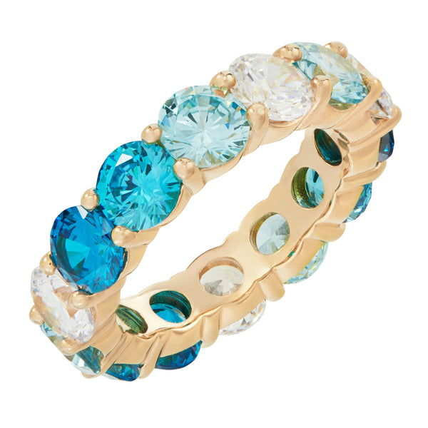 Gold Ombre Ring with Blue Stones