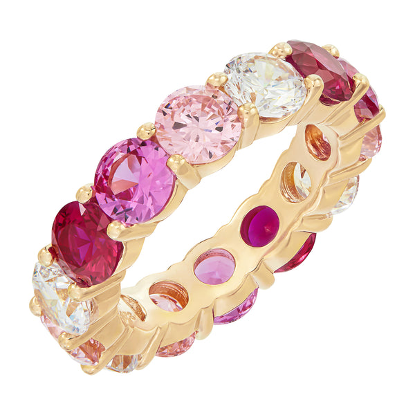 Gold Ombre Ring with Pink Stones