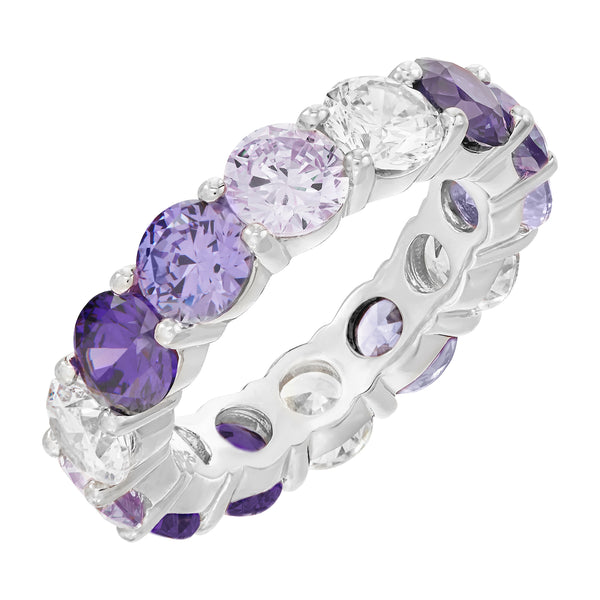 Silver Ombre Ring with Purple Stones