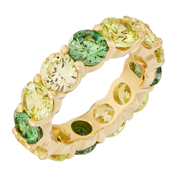 Gold Ombre Ring with Green Stones