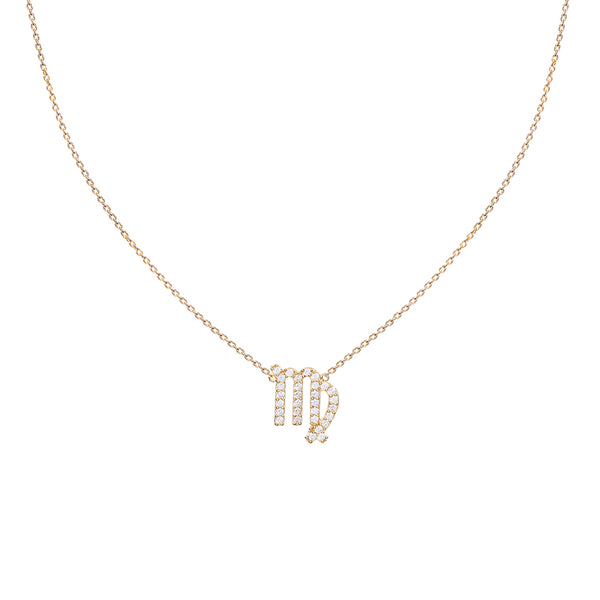 Virgo Zodiac Gold Symbol Necklace