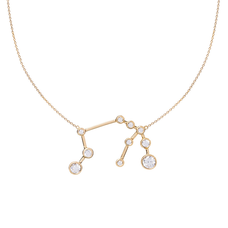 Constellation Necklace, 14K Diamond Zodiac Necklace – Capucinne