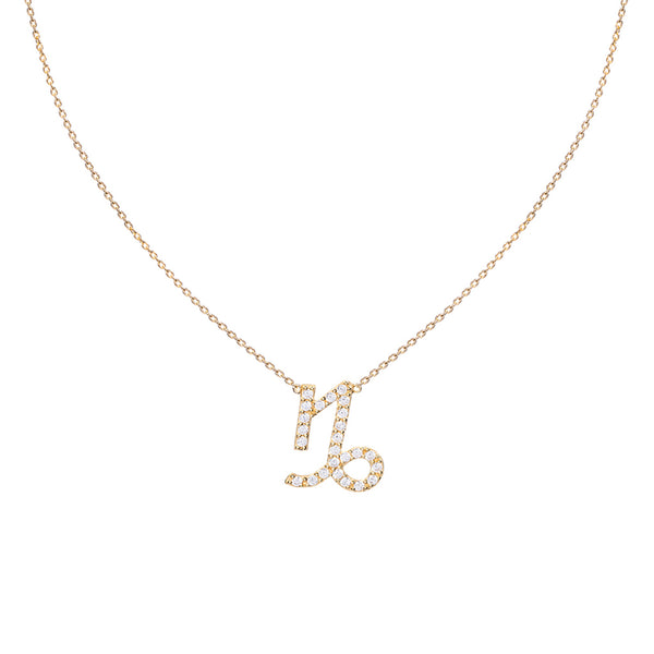 Capricorn Zodiac Gold Symbol Necklace