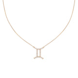 Gemini Zodiac Gold Symbol Necklace