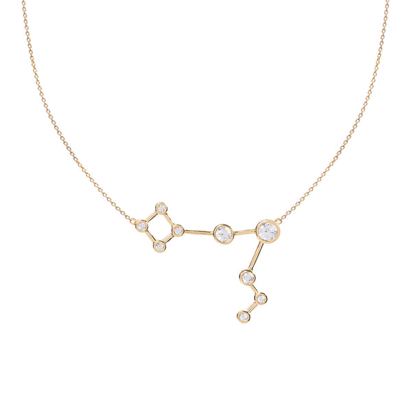 Pisces Zodiac Gold Constellation Necklace
