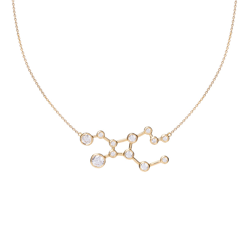 Virgo Zodiac Gold Constellation Necklace