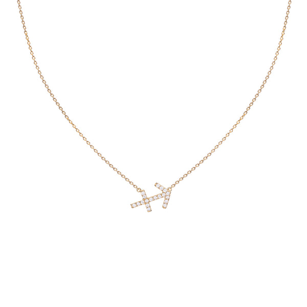 Sagittarius Zodiac Gold Symbol Necklace