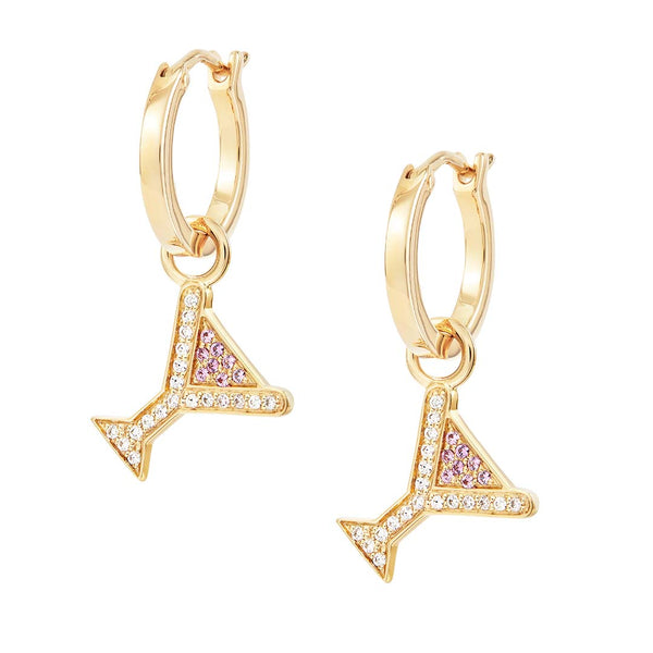 Cocktail Charm Hoops