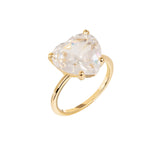 Gold Heart Stone Ring