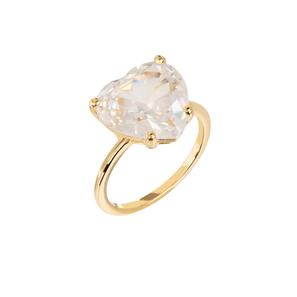 Gold Heart Stone Ring – Rosie Fortescue Jewellery