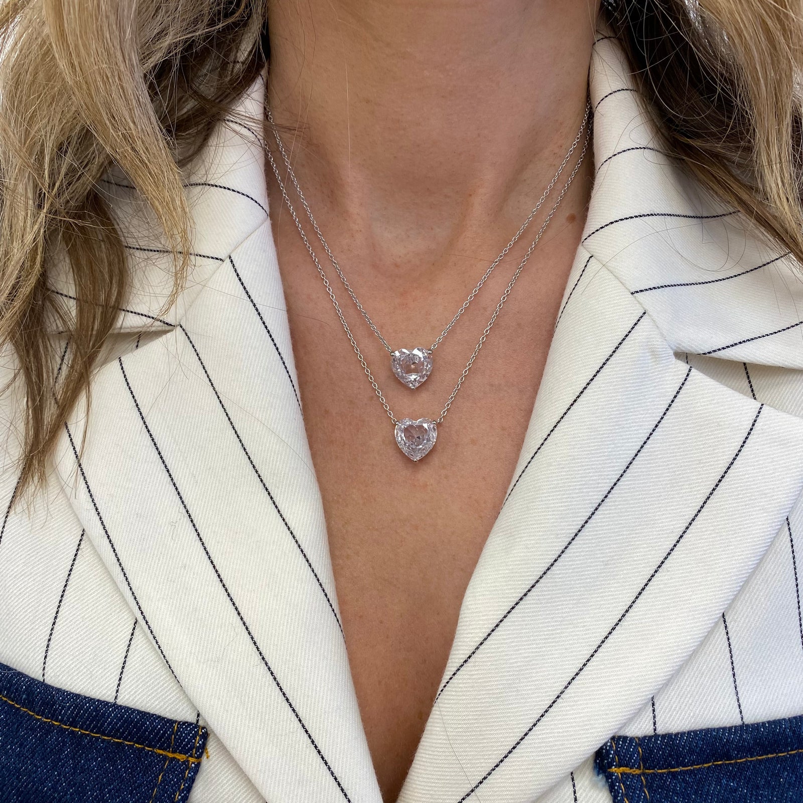 Silver Heart Stone Necklace – Rosie Fortescue Jewellery