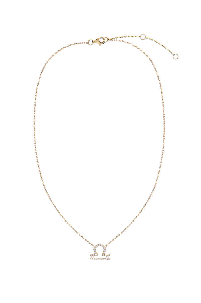 Libra Zodiac Gold Symbol Necklace