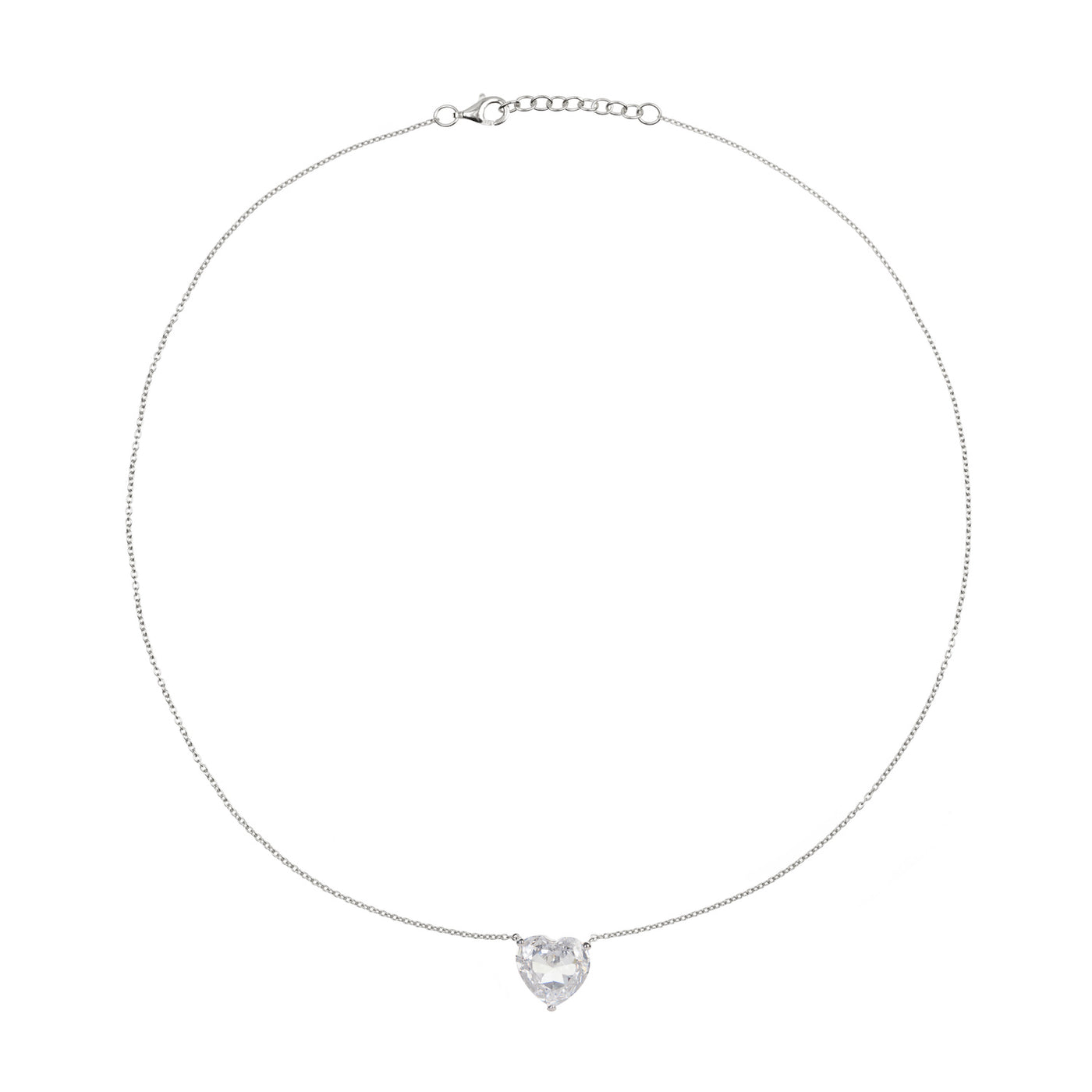 ★ROSEMONT★ Silver Heart Necklace RC24B16E Monogram - Sterling Silver Personalized Heart Necklace. 20