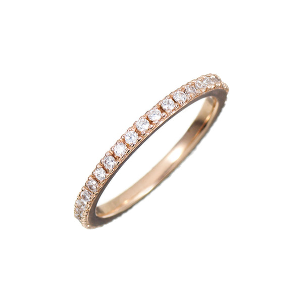 Rose Gold Stacking Ring with White Stones