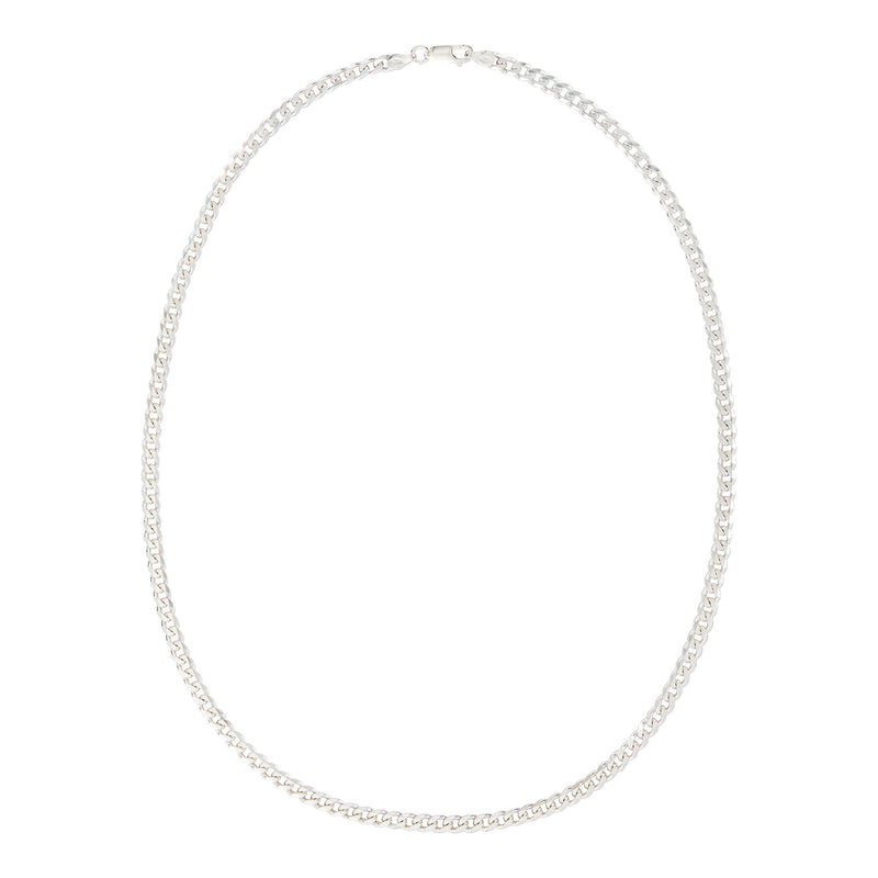 Silver Panza Curb Chain Necklace