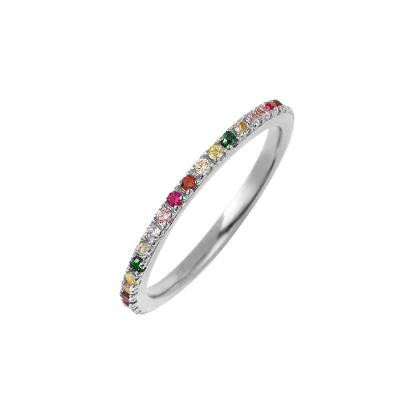 Silver Rainbow Stacking Ring