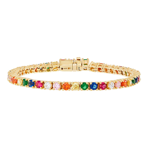 Gold Rainbow Tennis Bracelet